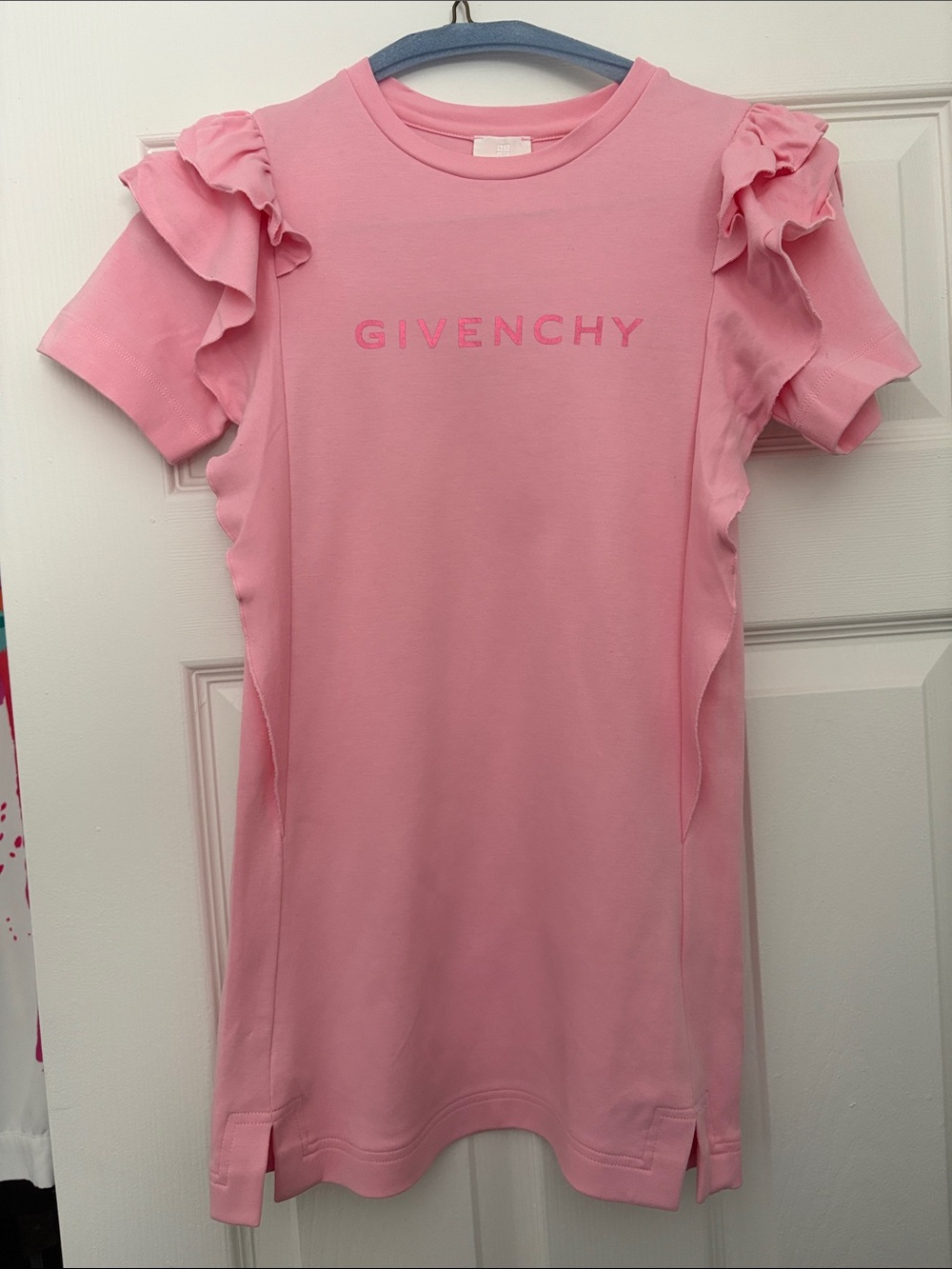 Givenchy Pink Ruffle-Sleeve Kids Dress